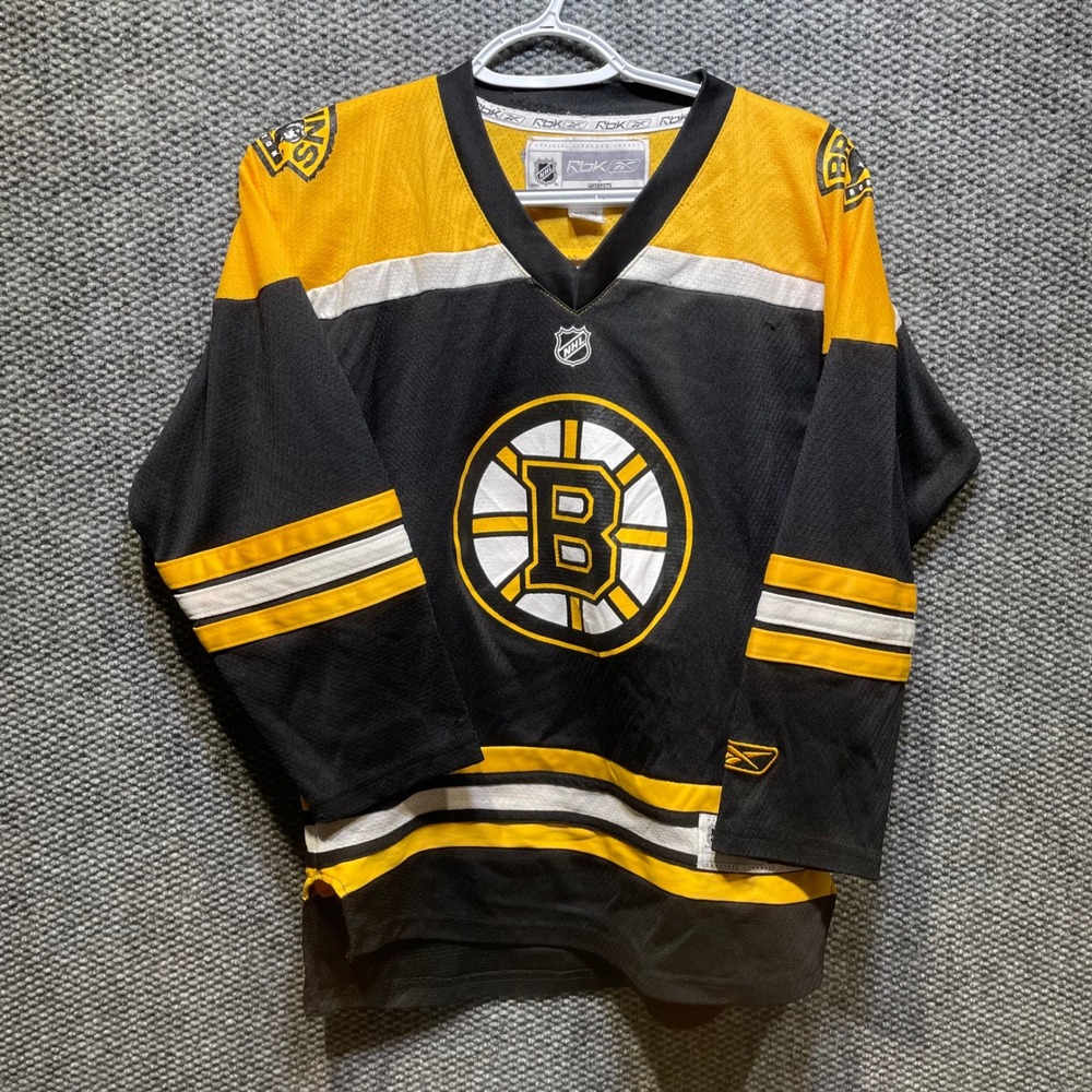 Reebok CCM Boston Bruins NHL Hockey Jersey Youth L/XL Black Gold White